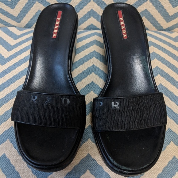Prada Shoes - Prada Black Wedges